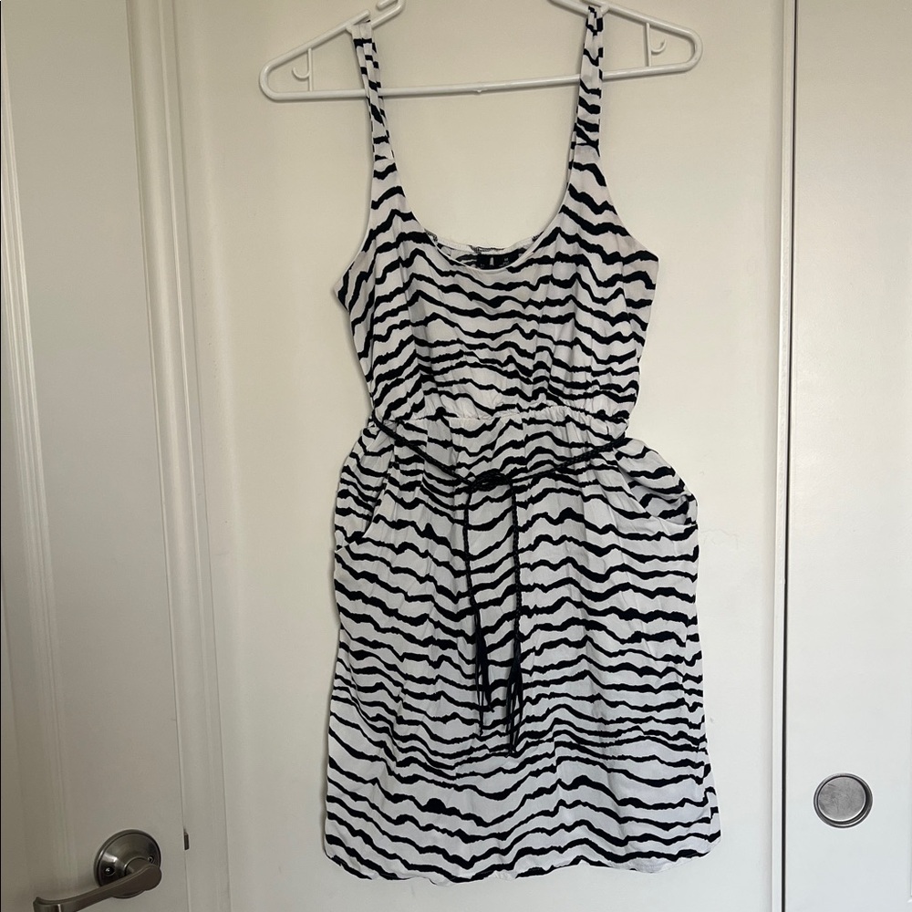 Full Tilt Black and White Patterned Mini Dress